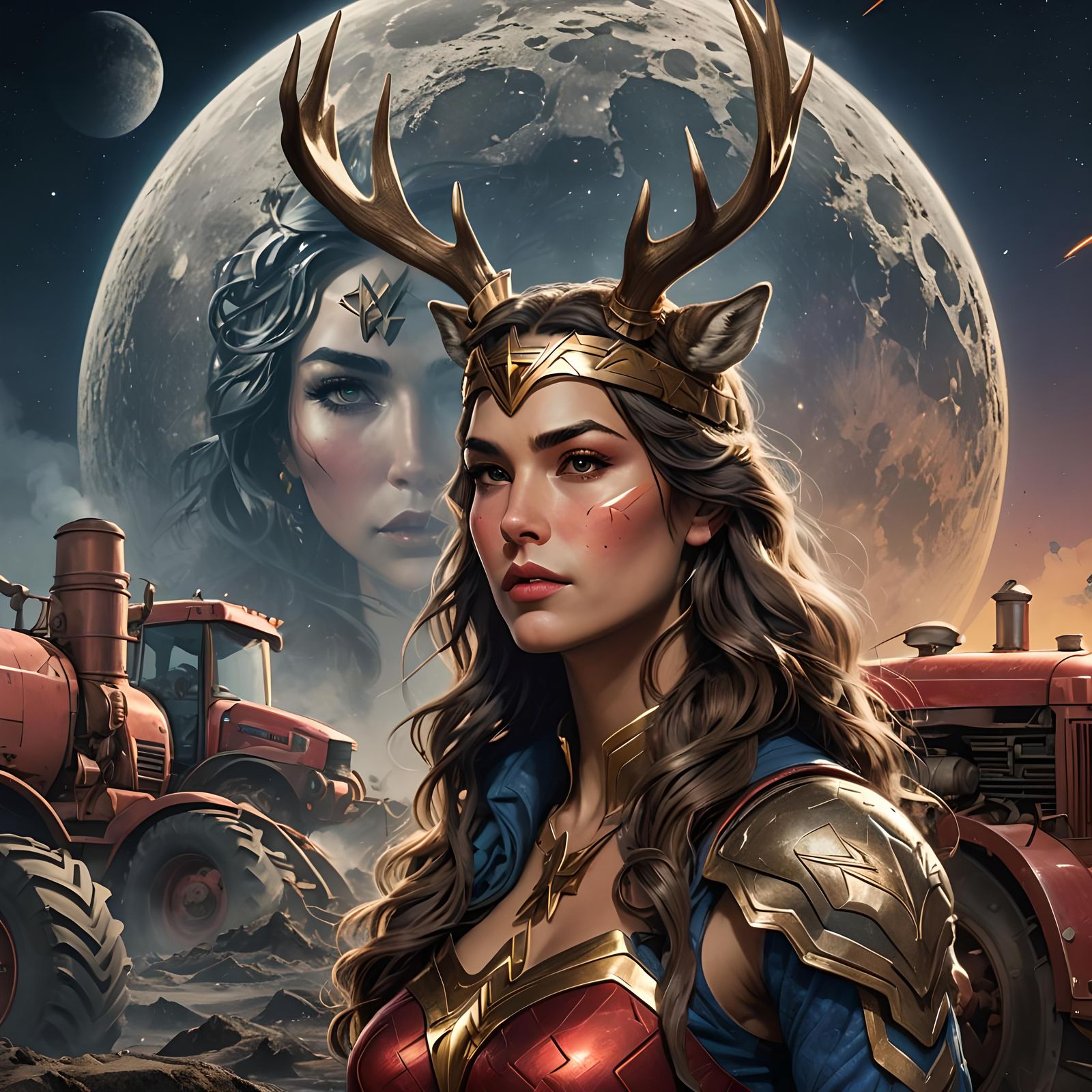 Detailed Portrait with Dynamic Lighting on Artstation