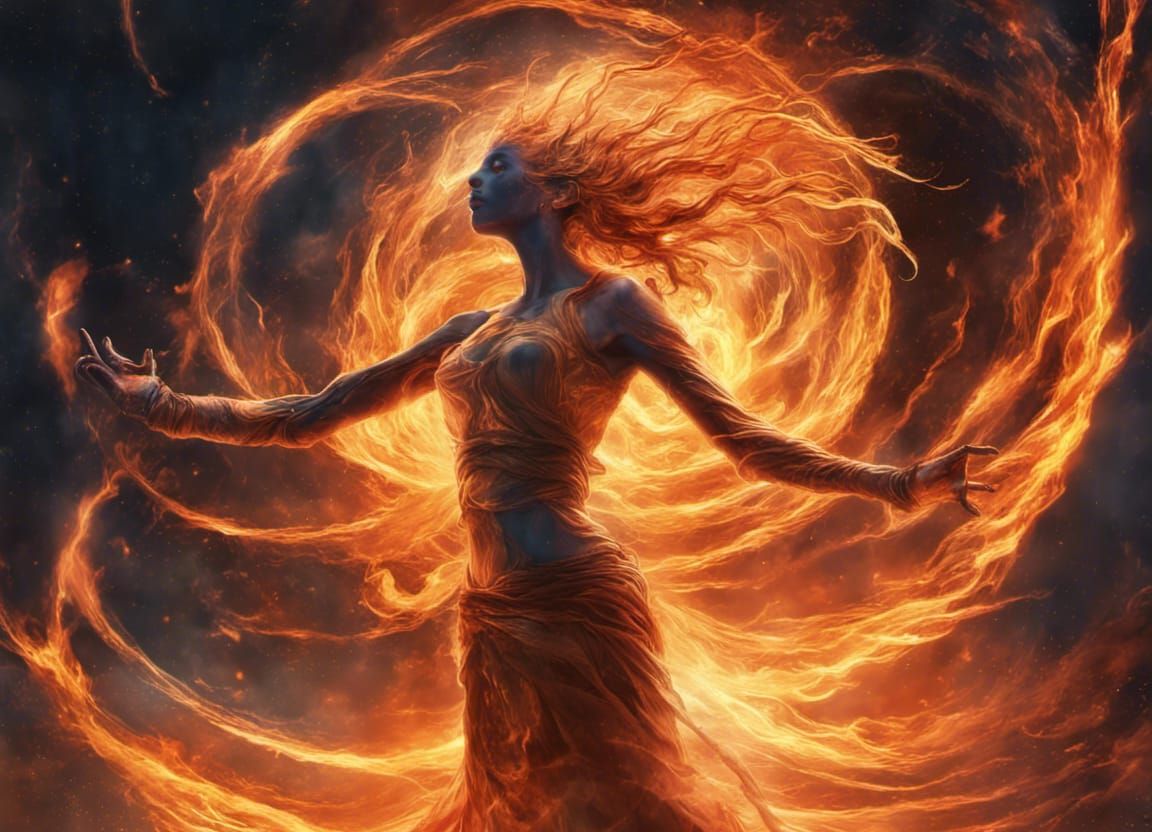 Ethereal Fire Spirit Born From Star