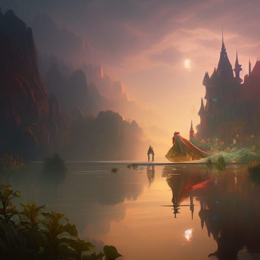 Neverland Concept Art in Art Nouveau Style