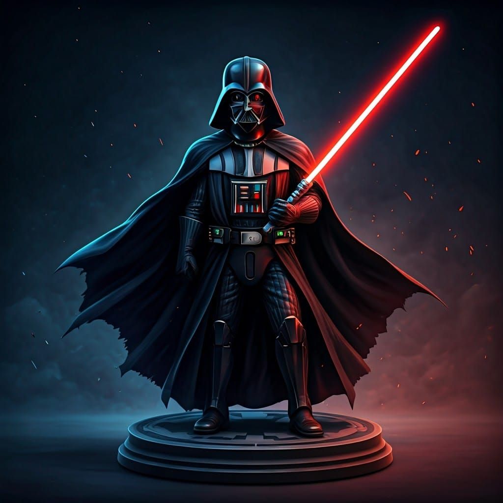 Darth Vader Chess King in Hyperrealistic Style