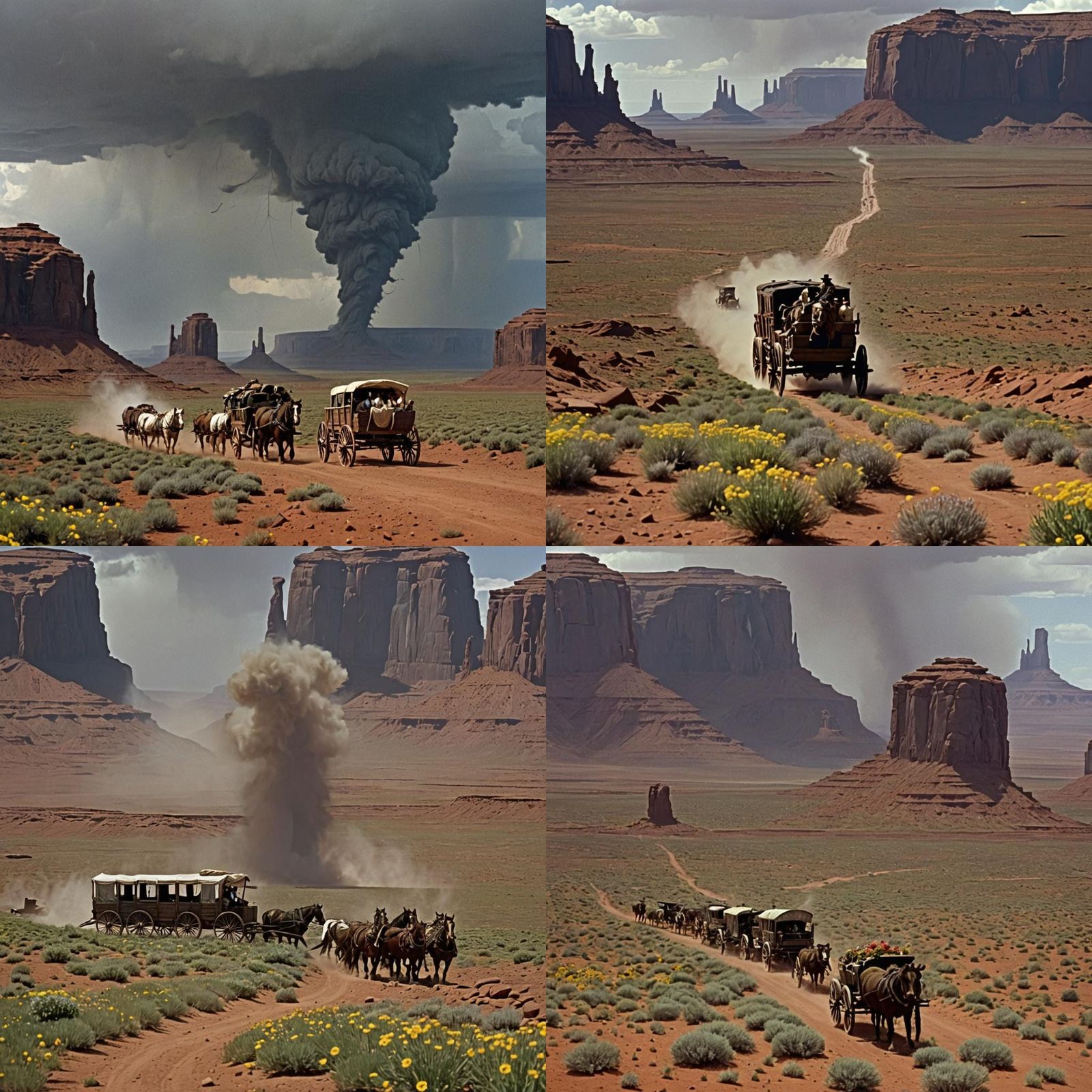 Surreal Tornado Chases Wagons in Monument Valley