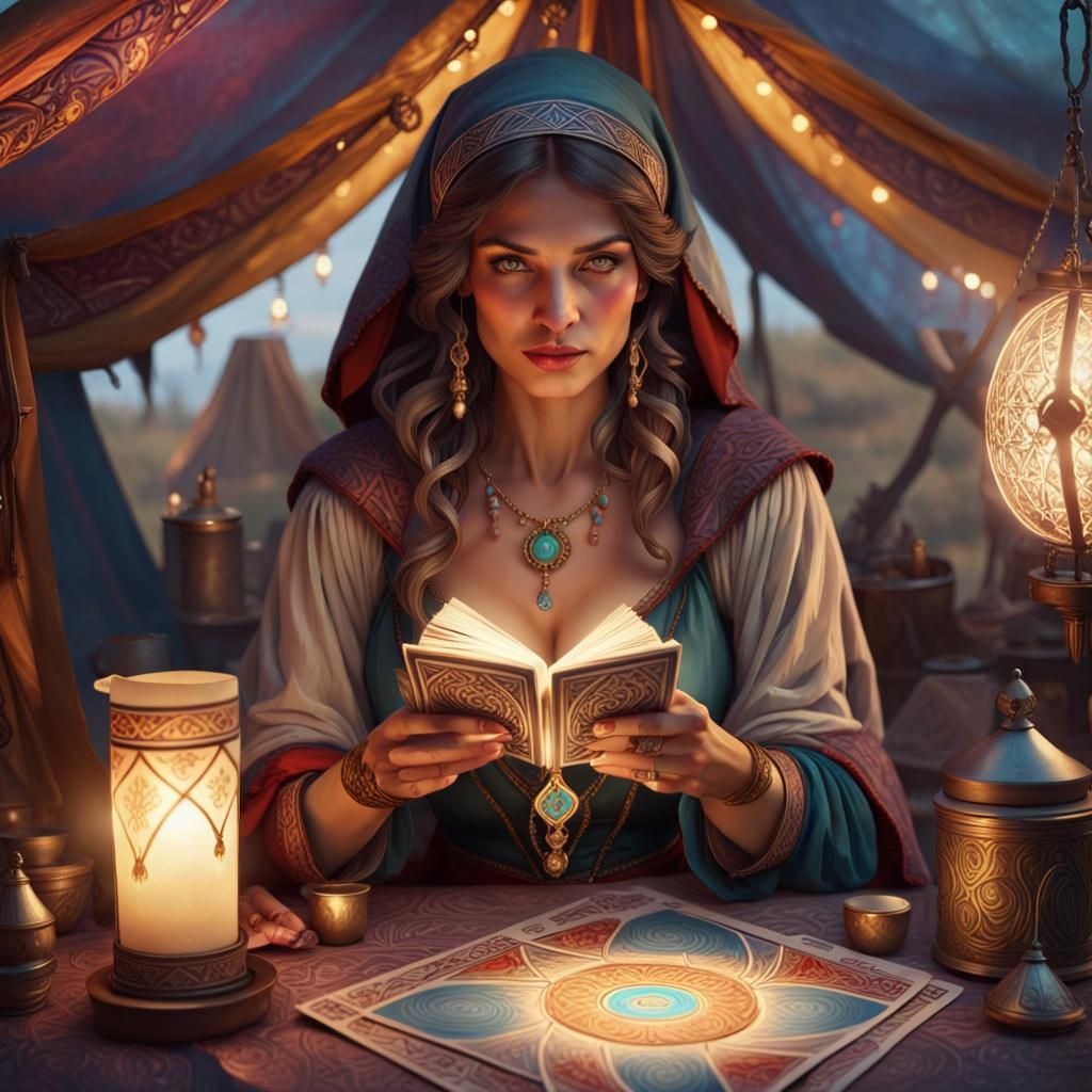 Mystical Gypsy Fortune Teller Portrait