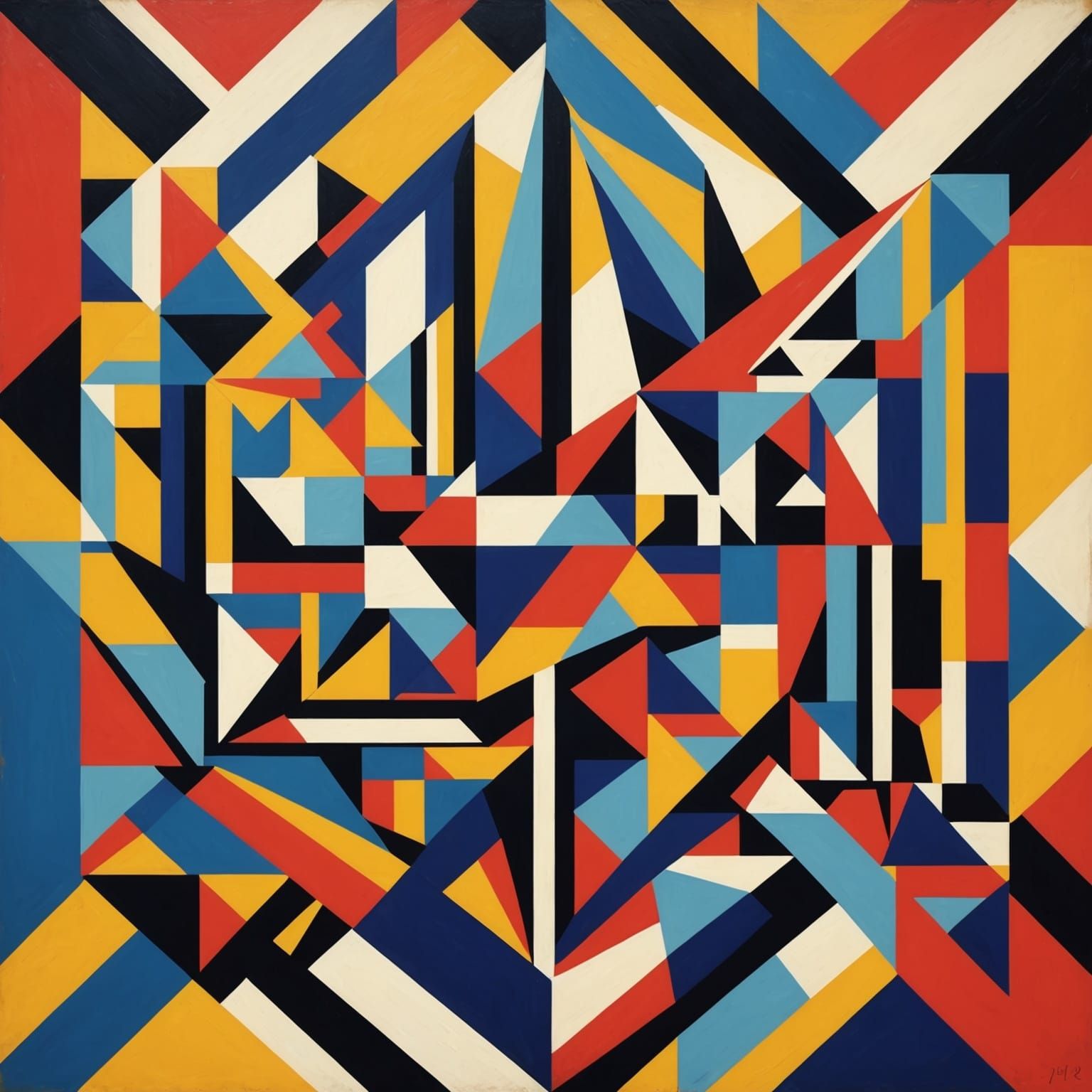 Geometric Fauvism Cubist Jubilee in Art Deco Style