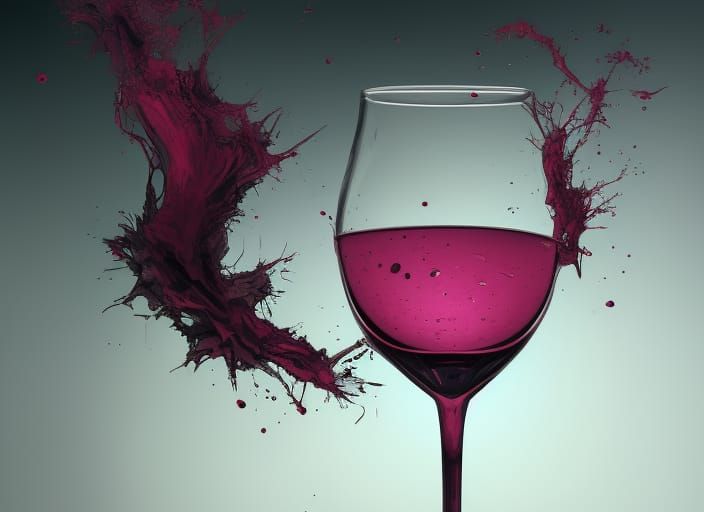 Gorgeous Wine Glass in Hyperdetailed Digital Illustration