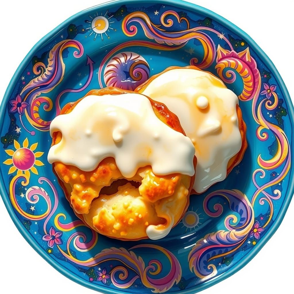 Apple Fritters in Vibrant Cosmic Illustration