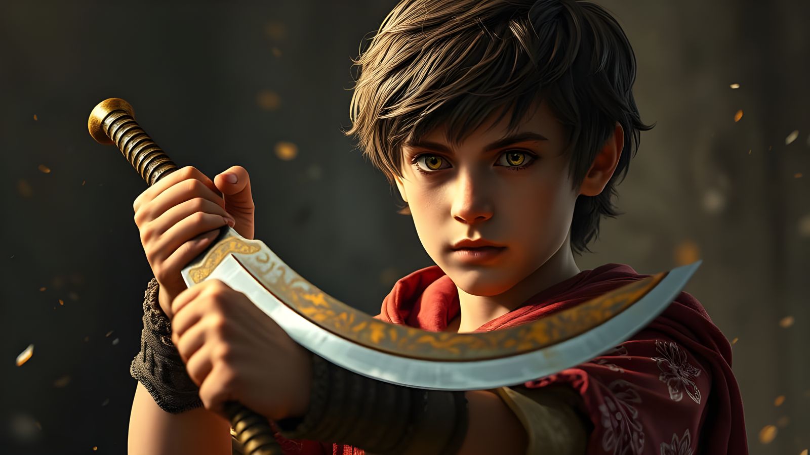 Boy with Dagger: Hyperdetailed Concept Art Portrait