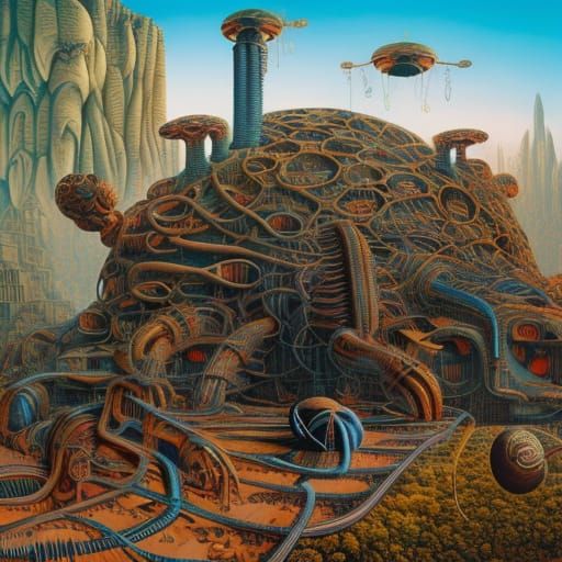 Sci-Fi Mole Cricket Digital Illustration in 8K