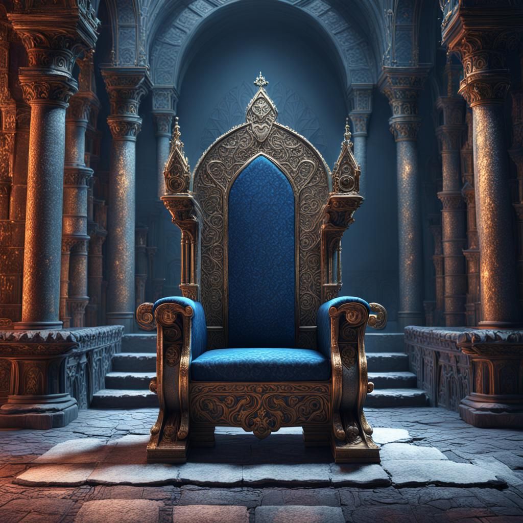Fantastical Empty Throne in Castle Concept Art