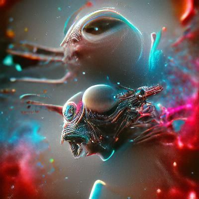 Detailed 3D Space Alien Render