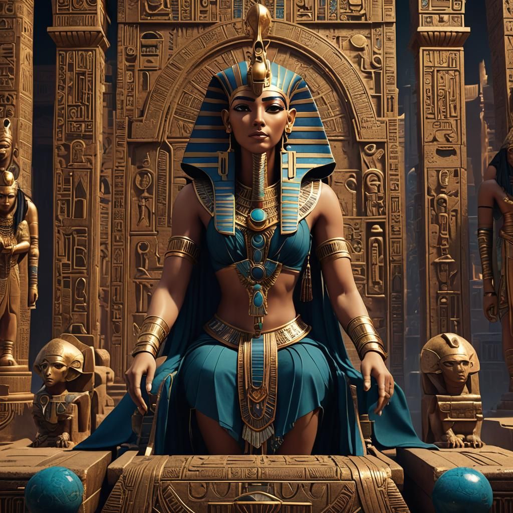 Alien Hathor in Detailed Matte Painting Style