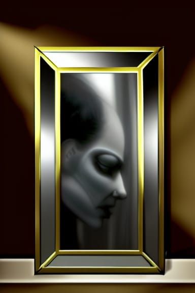 Gothic Dark Mirror in Monochromatic Deep Color