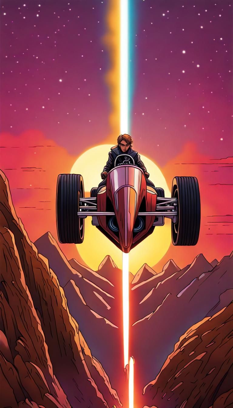 Anakin's Dragster Races Under Twin Moons