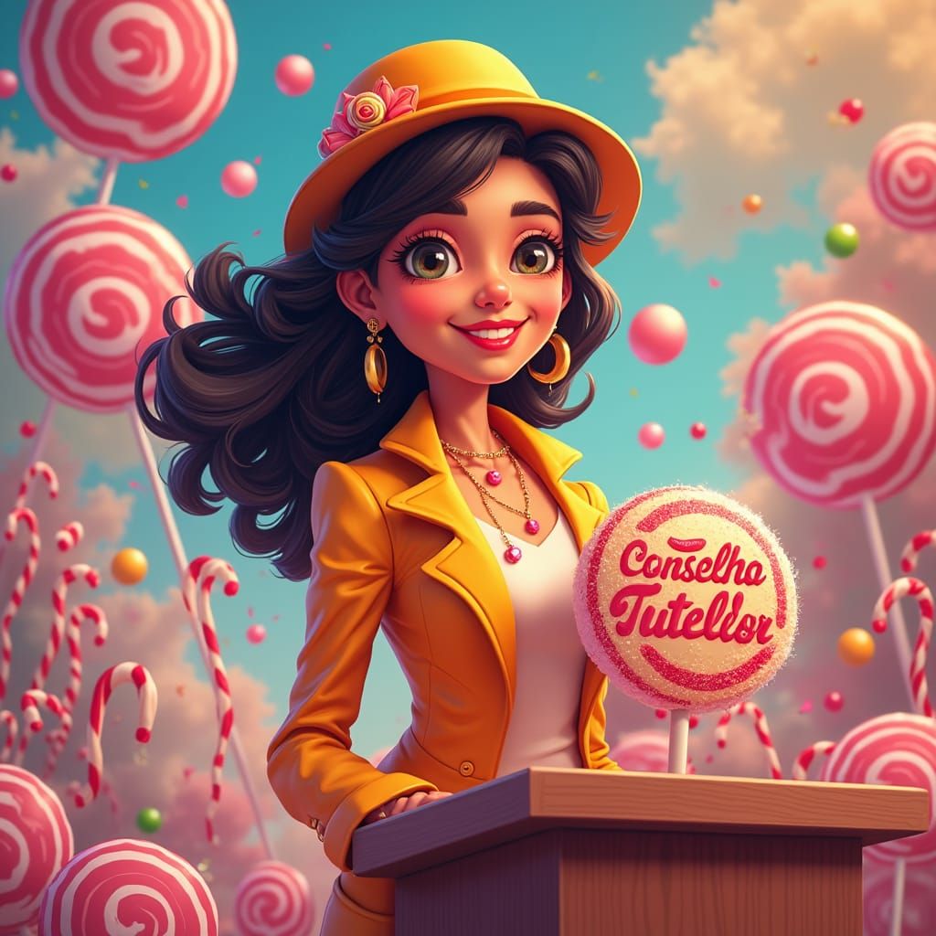 Adriana Ferreira in Candyland: Digital Illustration