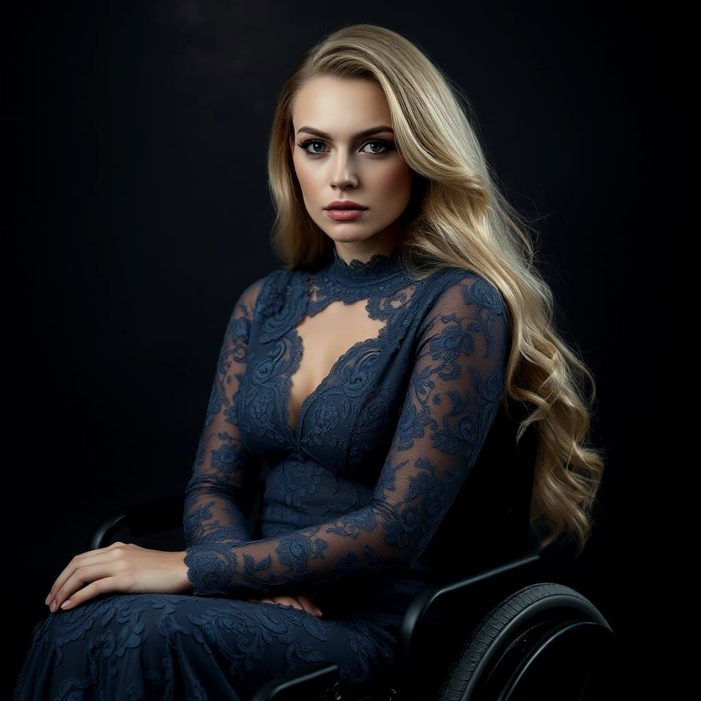 Elegant Woman in Wheelchair, Fine Art Photography