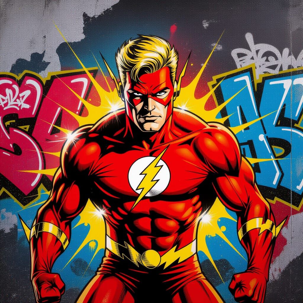 Flash Gordon in Vibrant Graffiti Art Style