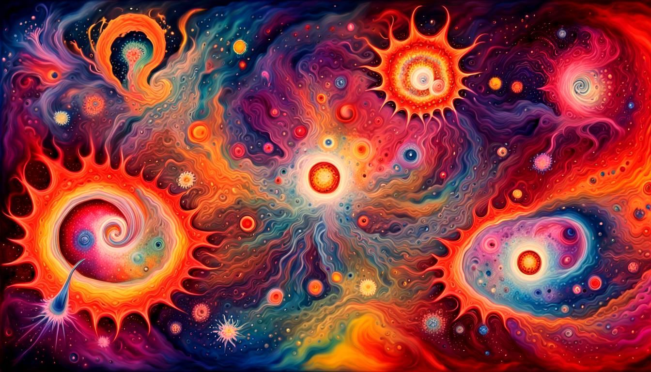 Cosmic Plasma Stars: Surreal Abstract Expressionism