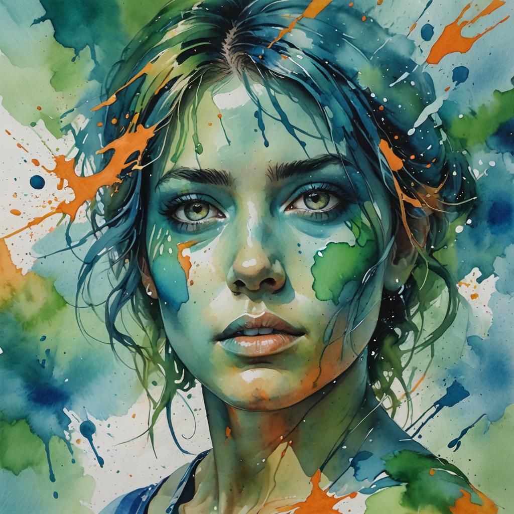 Dynamic Force in Watercolor with Pastel Colors