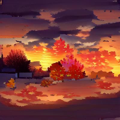 Picturesque Autumn Sunset Landscape