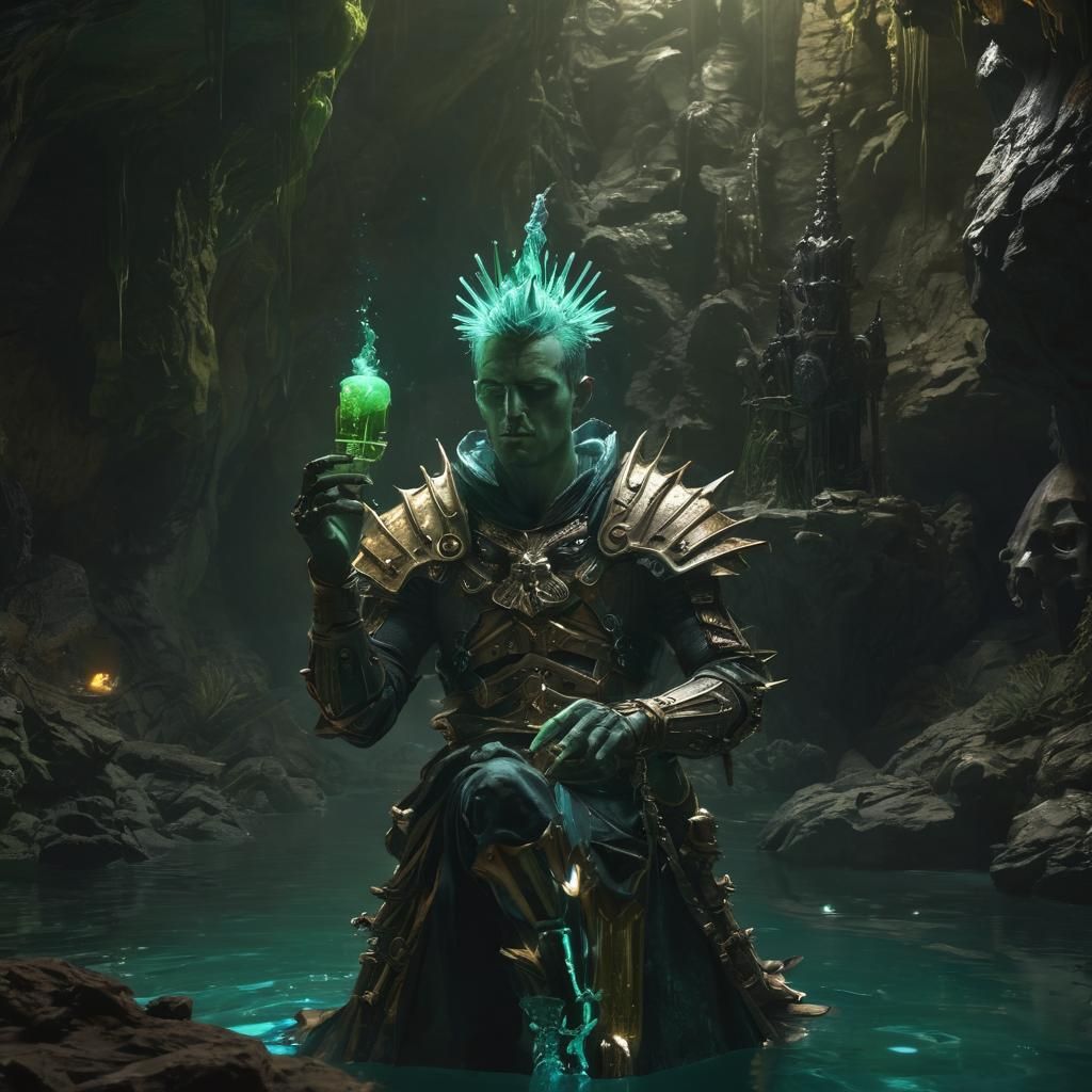 Sailor in Spiked Armor with Glowing Vial