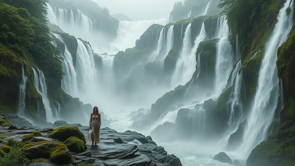 Multiple waterfall landscape