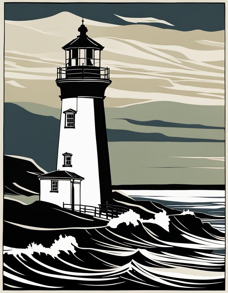 Lighthouse in Art Deco Style