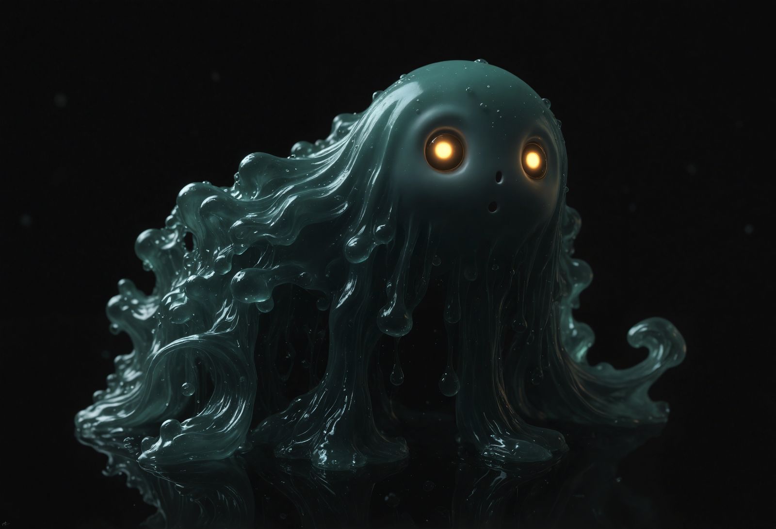 Cute Ghost Made of Water in Hyperrealism