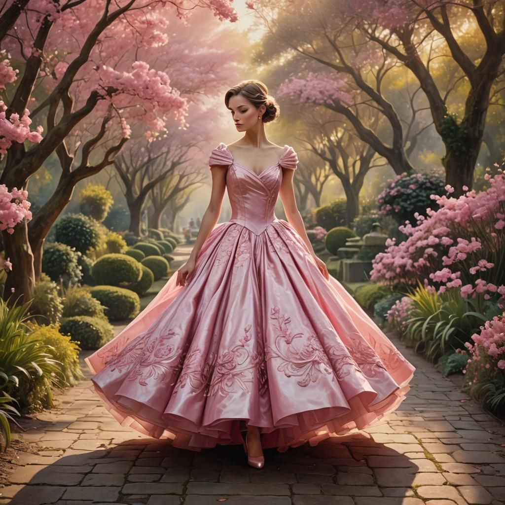 1600 Pink Dupioni satin ballet dress