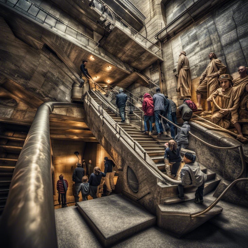 Statue of Liberty Interior: Hyperrealistic Stairway