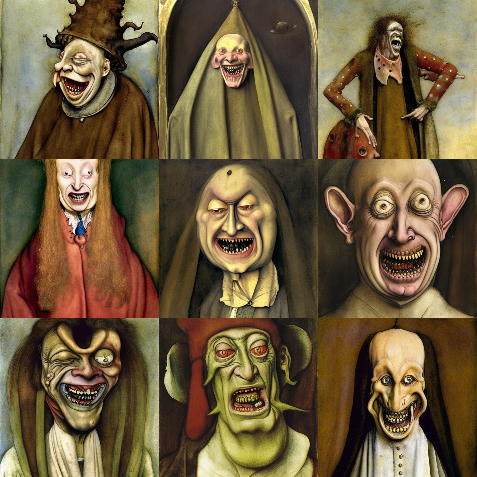Medieval Freak Show: A Watercolor Tempera Portrait