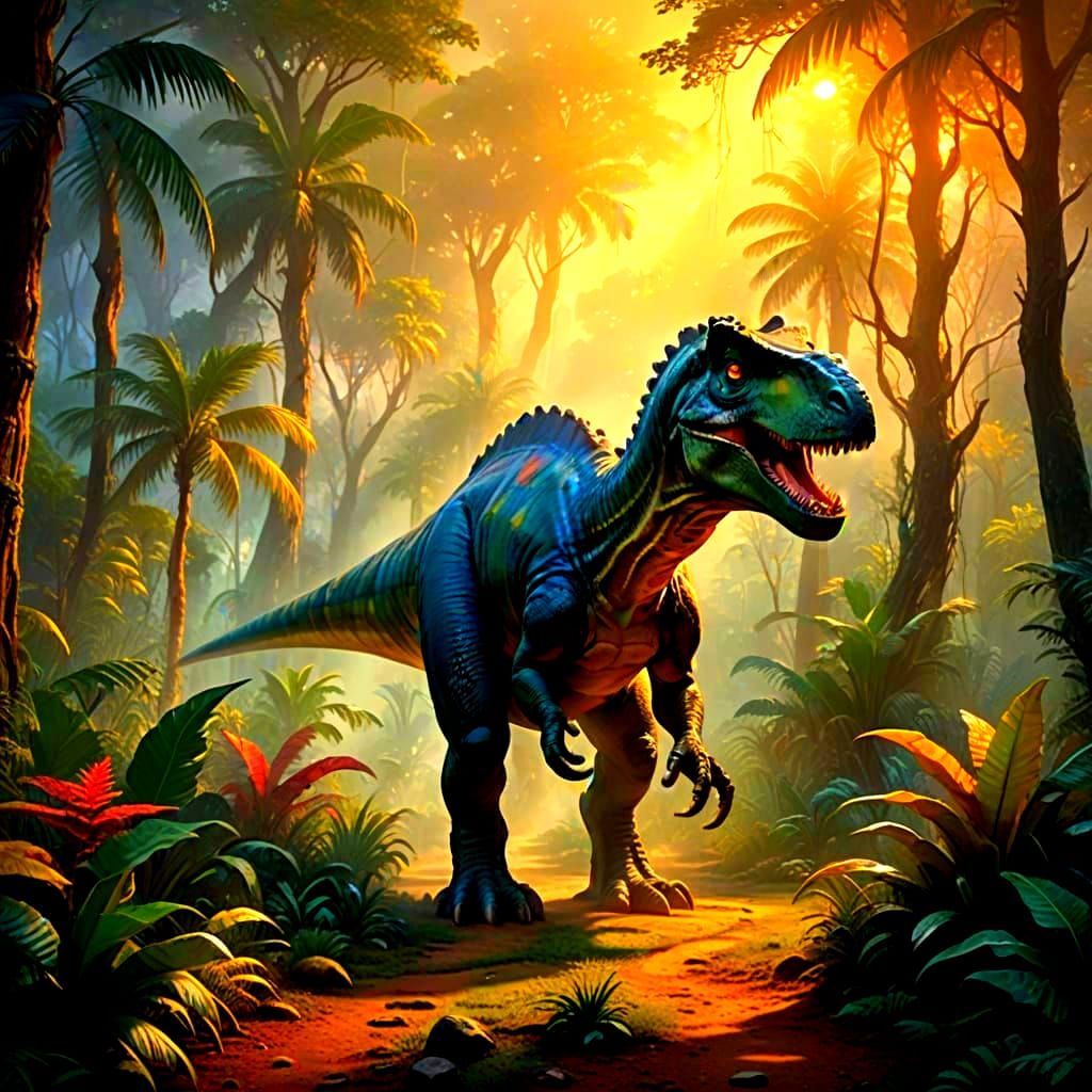 Jurassic Park in Ethereal Fantasy Style