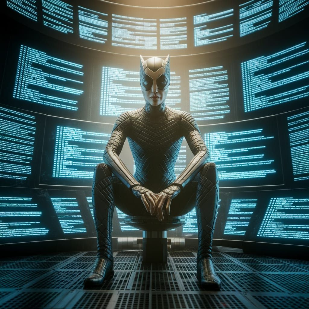 Code Weaver: Cybernetic Supervillain in a Digital Lair