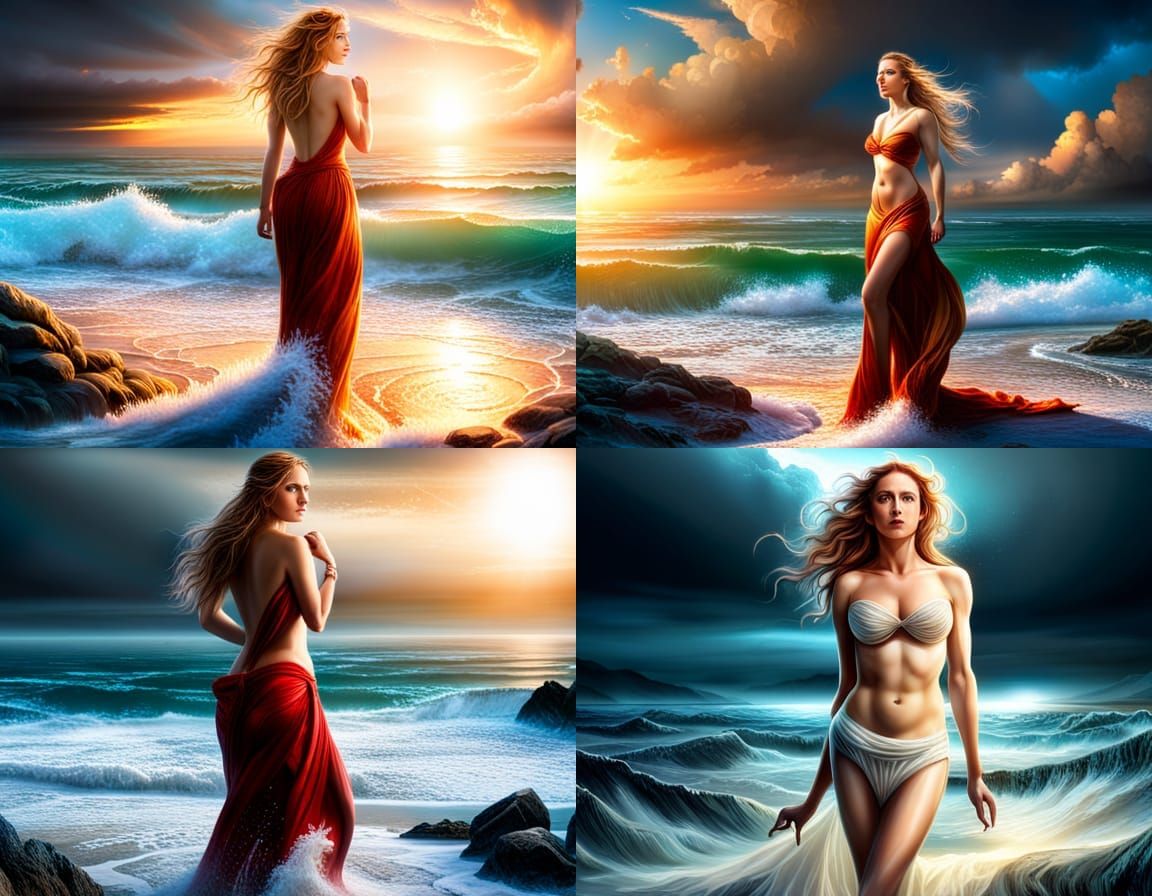 Aphrodite Emerges: Diamond Halo in Digital Masterpiece