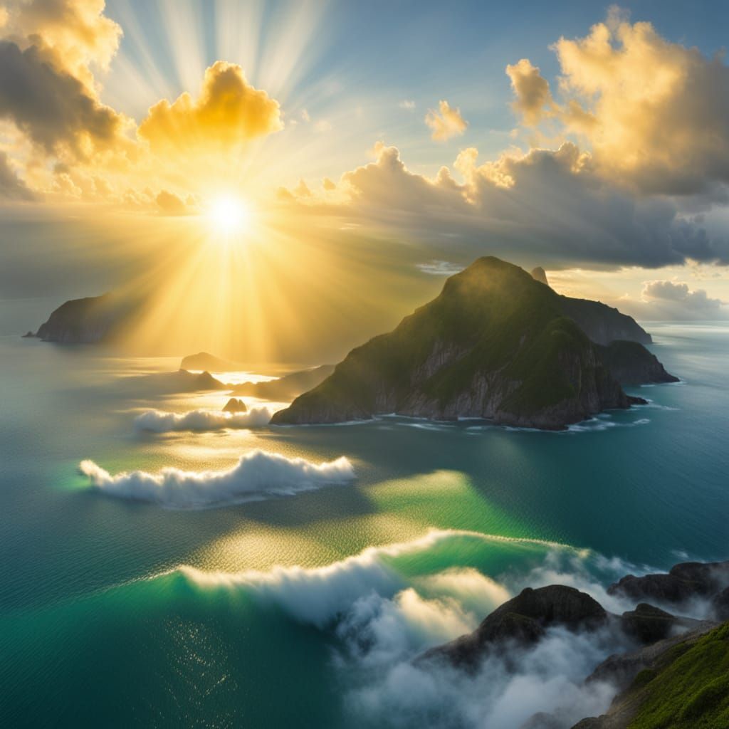 Floating Island in Heavenly Sunshine