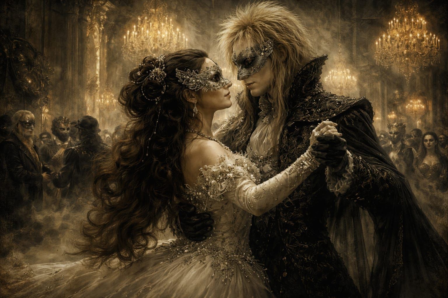 Gothic Masquerade Ball: Sarah and Jareth Dancing in Vintage ...
