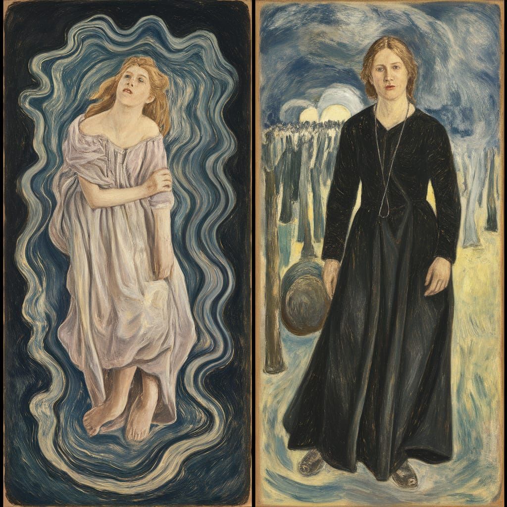 Dreamlike Scene of Laughter Disappearing into Smoke