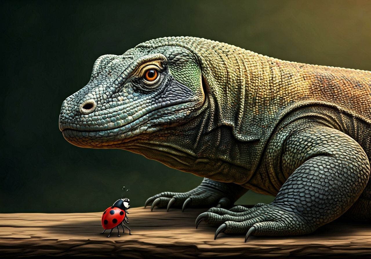 Komodo Dragon and Ladybug as Best Friends