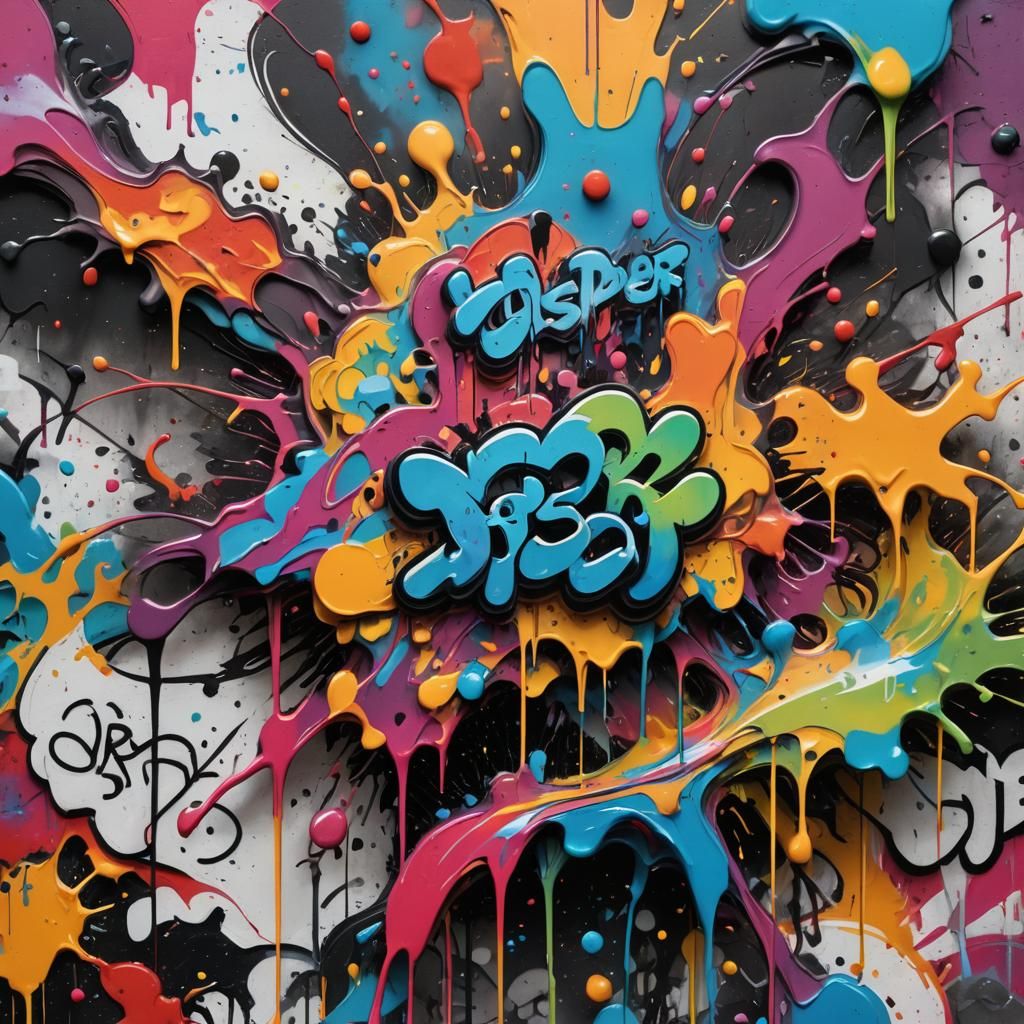 Graffiti Art Name Jasper in Splash Art Style