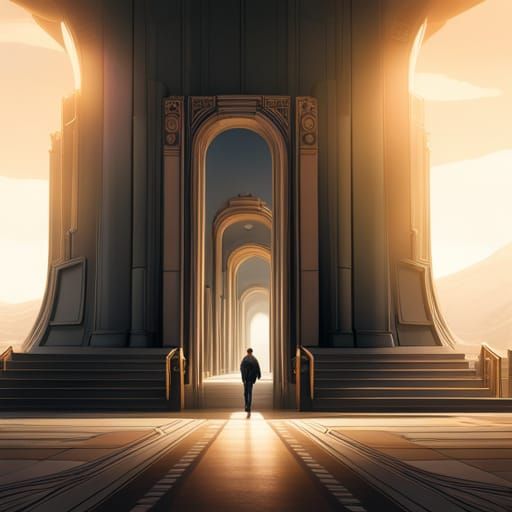 Sci-Fi Mirror Image in Hyperrealistic Style