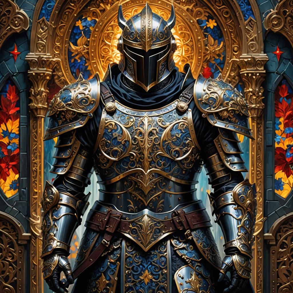 Heaven Knight in Expressionism Style with Detailed Armor