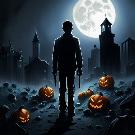 Sinister Pumpkin King Skeletons and Jack-o'-Lanterns