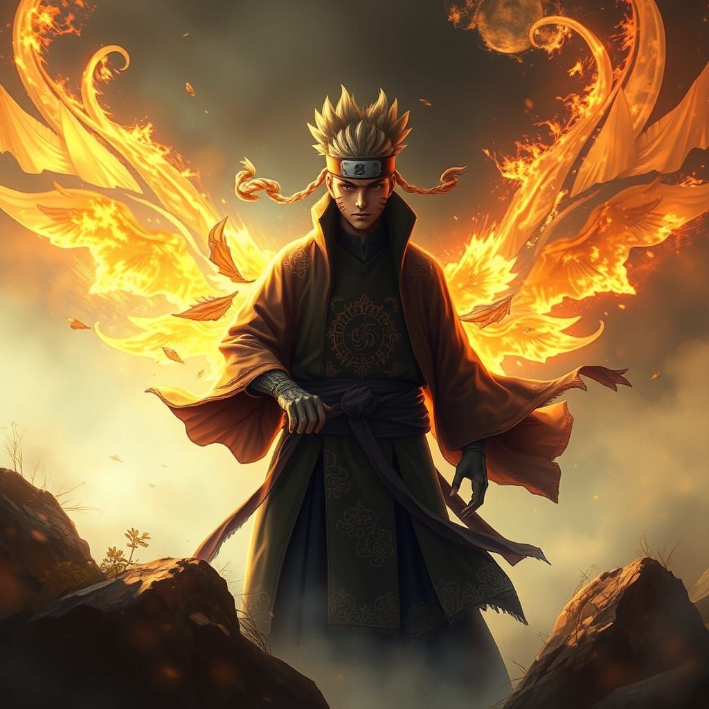 Naruto Ninja in Mystical Golden Aura