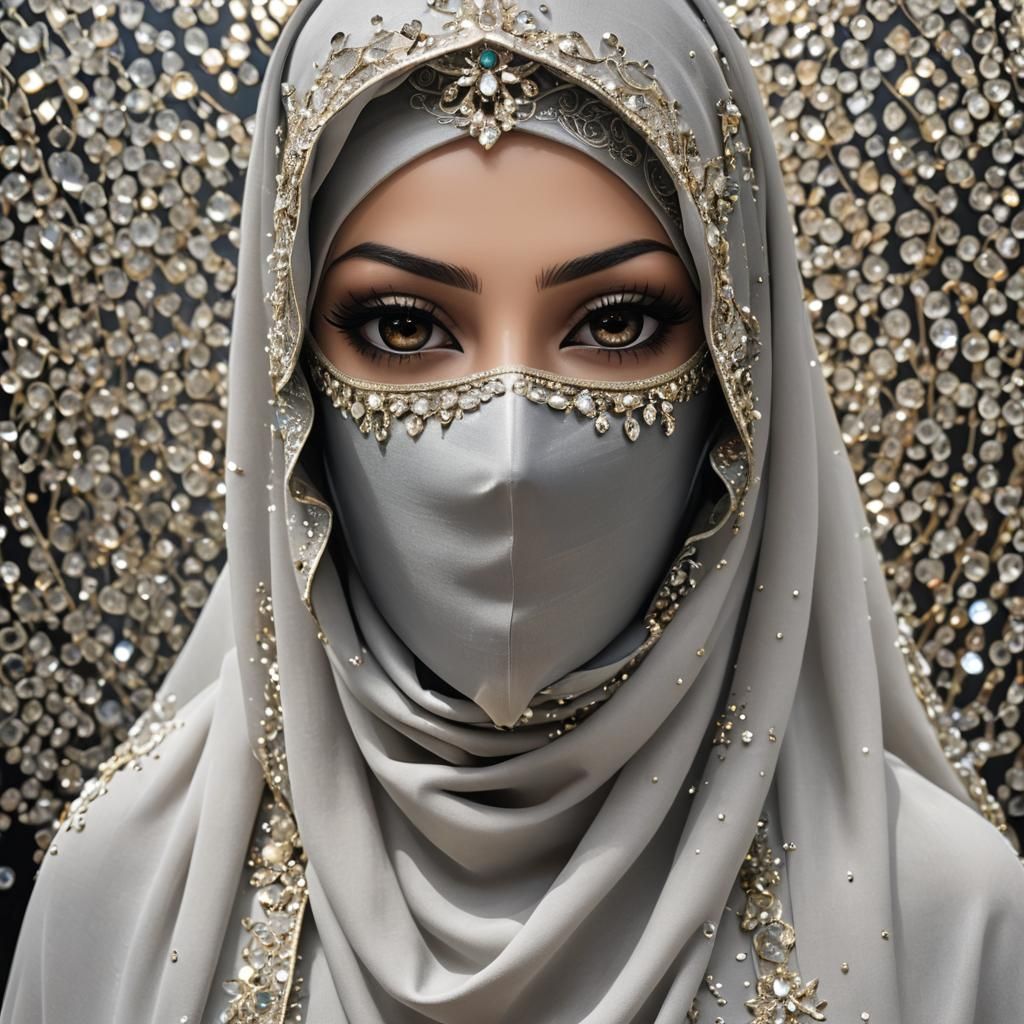 Crystal Niqab: Sparkling Sunlight Reflections