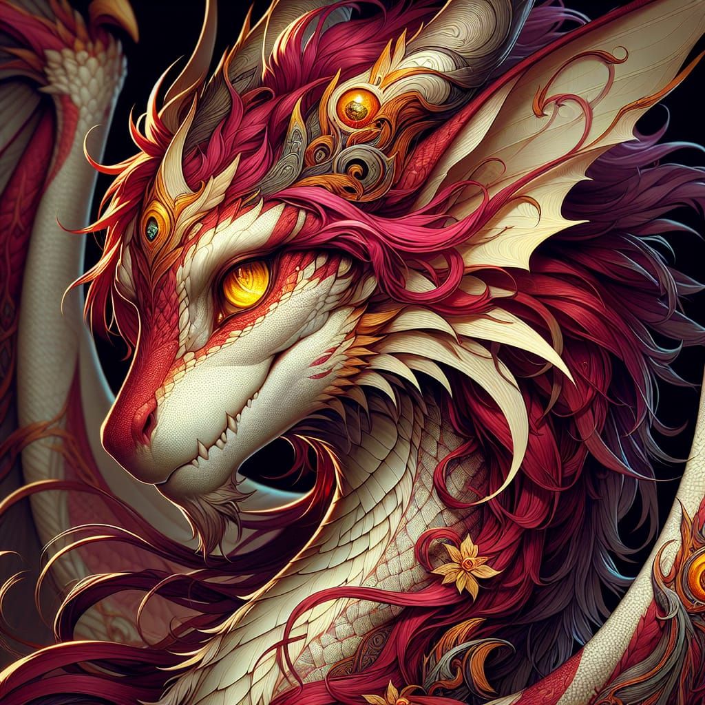 Anime Anthro Dragon Portrait in 8k Resolution