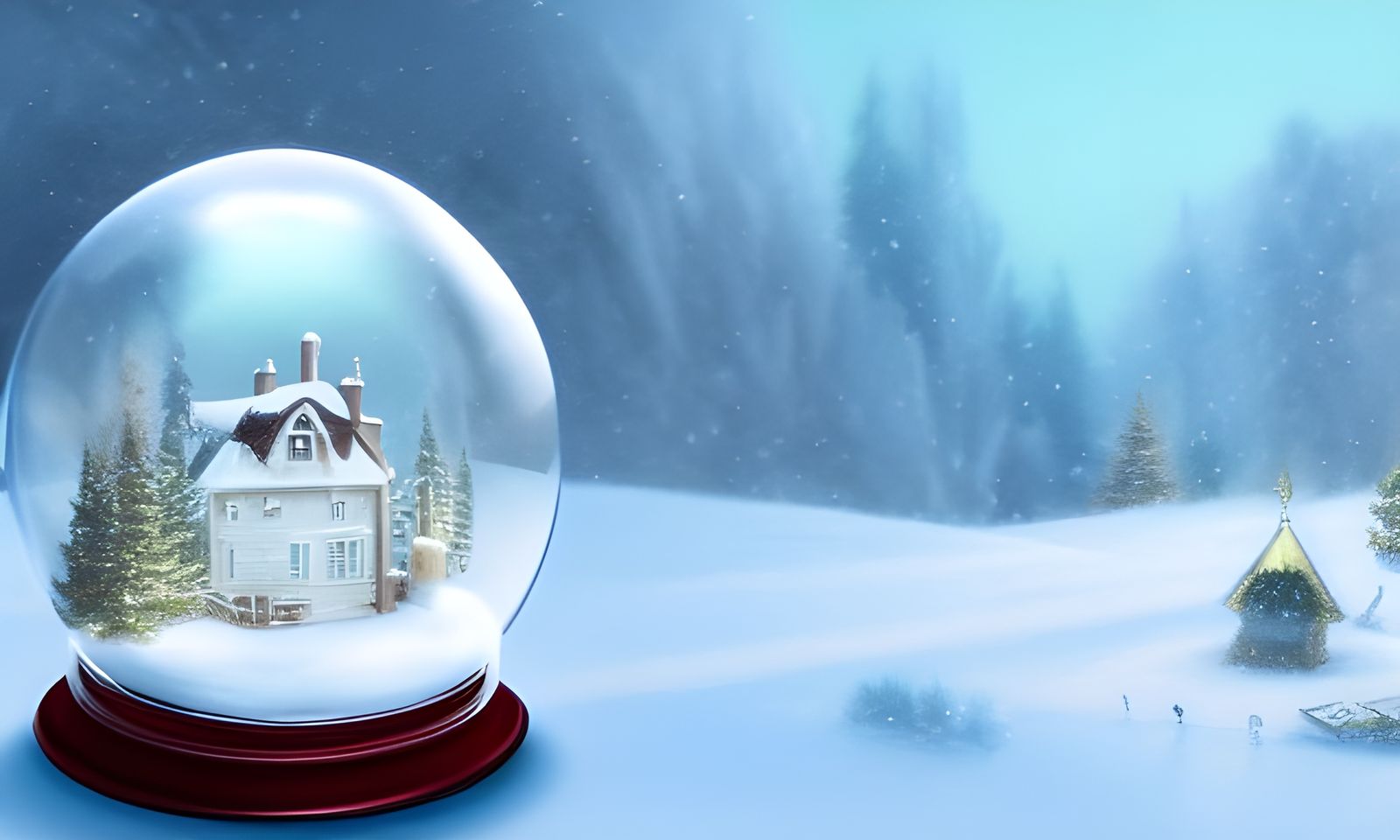 Nostalgic Snow Globe Storybook Illustration in 8k