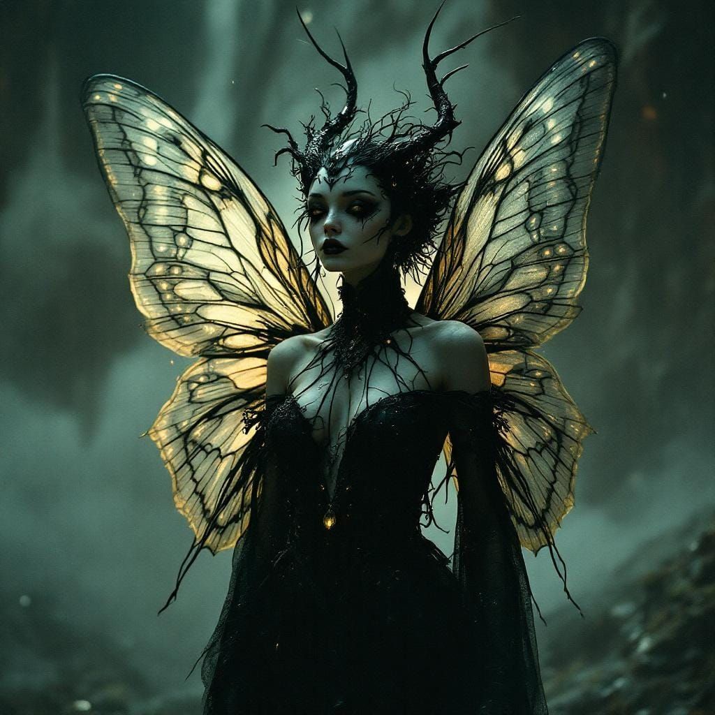 Ethereal Butterfly Creature in Dark Fantasy Style