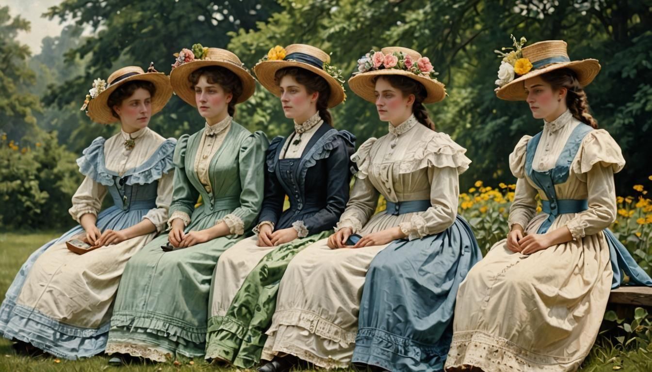 Victorian Women Enjoying a Summer Day