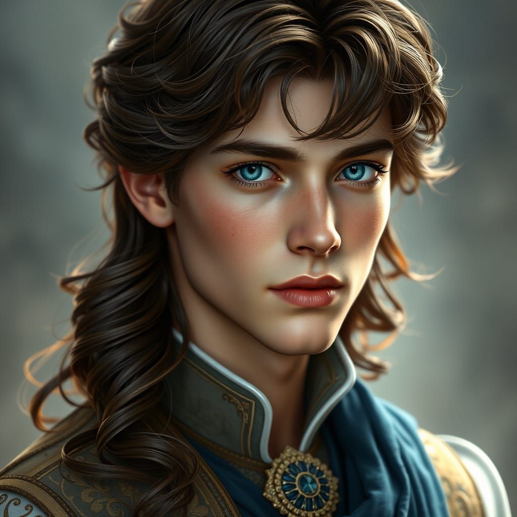 Fantasy Prince Portrait in Style of Rutkowski and Mucha