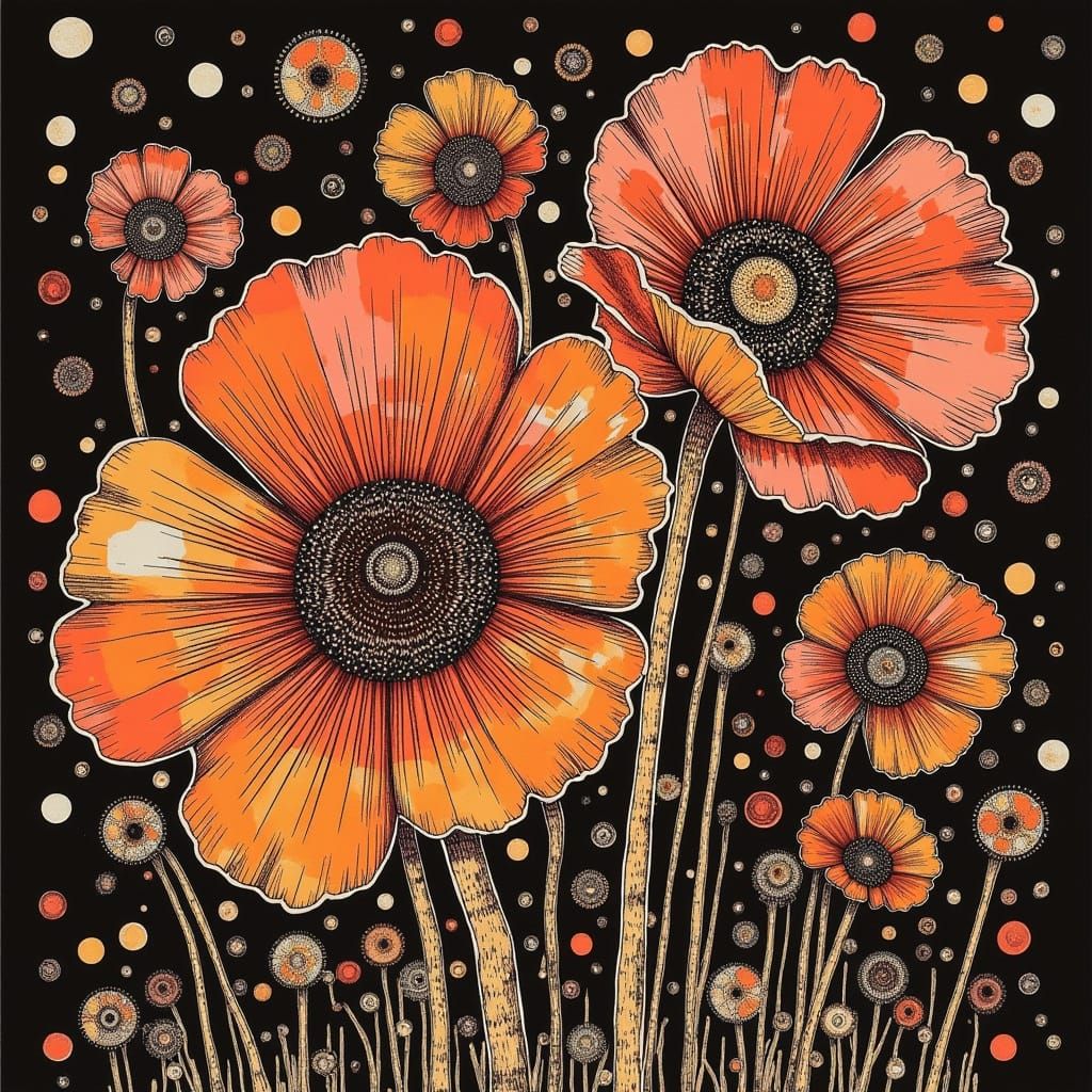 Surreal Fantasy Bloom in Modern Art Style