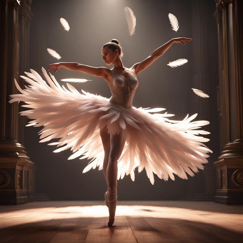 Ballerina Dances with Feathers: 3D Game Cinematic