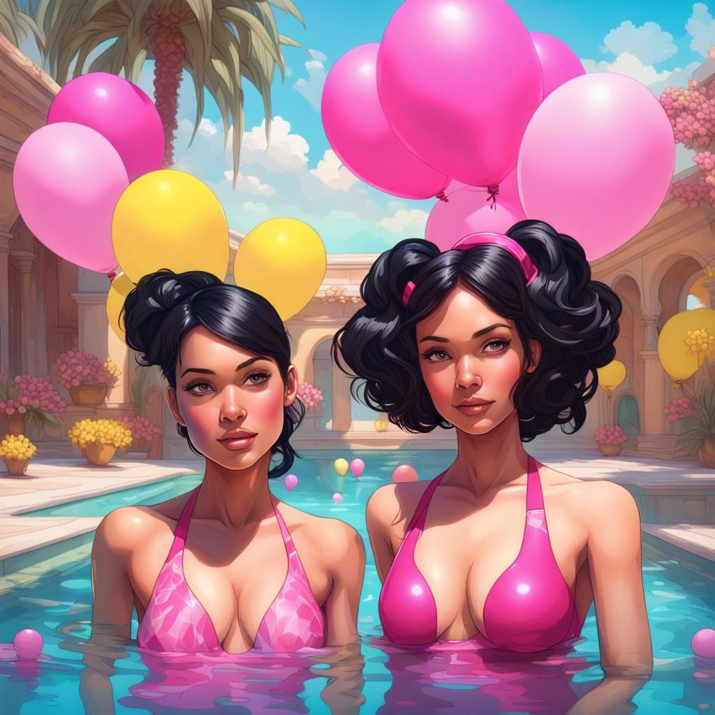 Barbie themed pool party